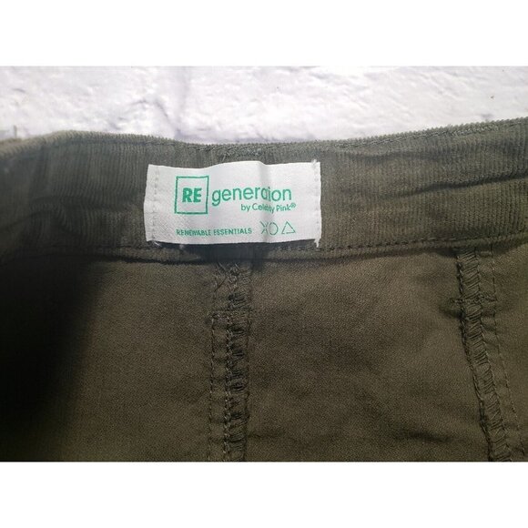 Re Generation By Celebrity Pink Corduroy Button Front Mini Skirt Olive  Size 3 - Picture 3 of 7